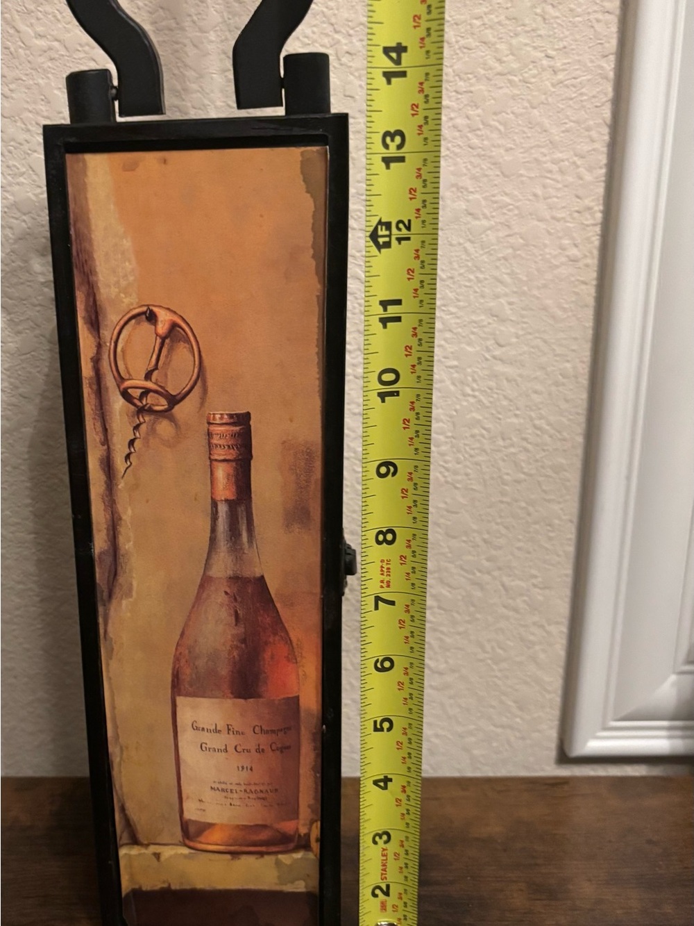 Home decor wooden box with wine picture